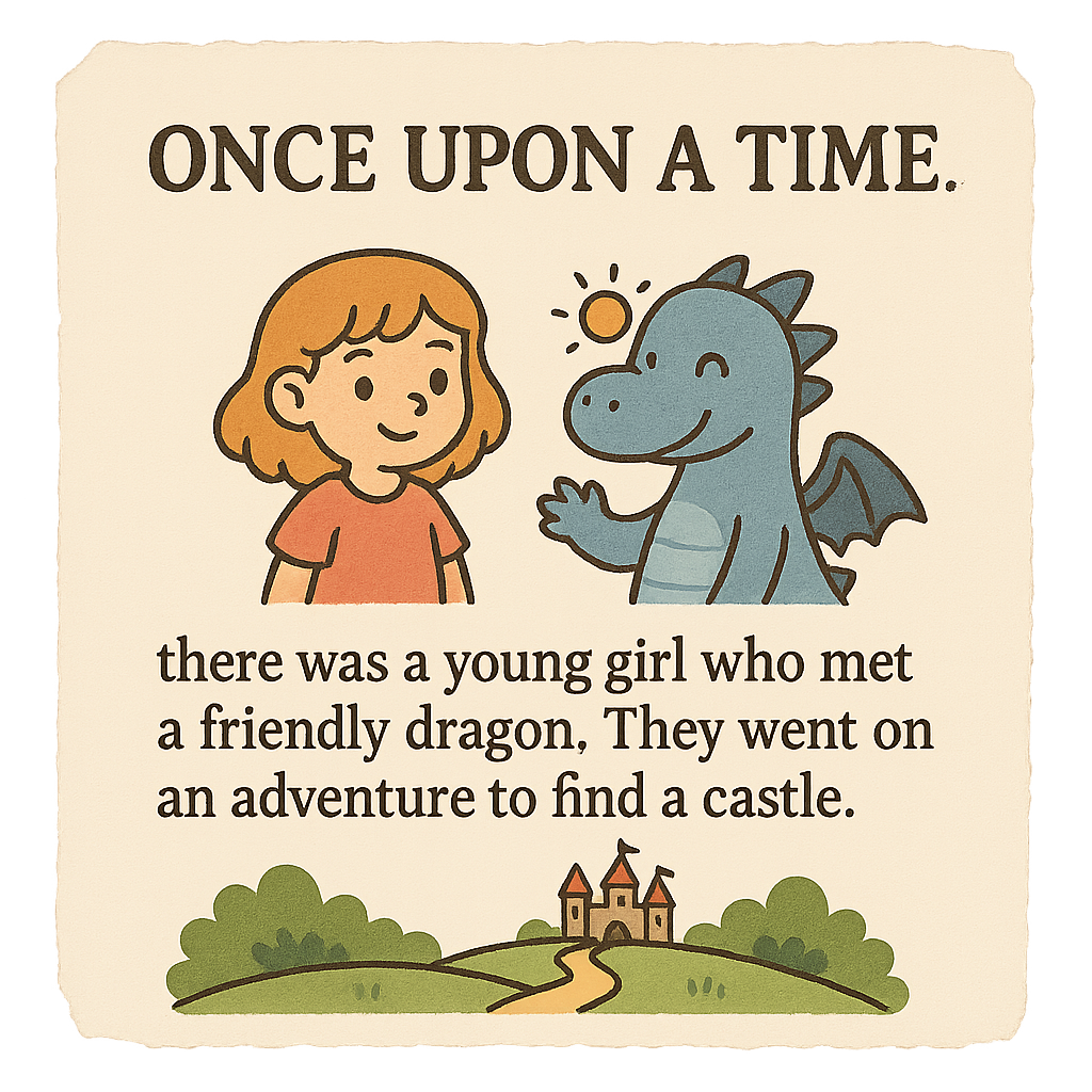 Children's story example created with Pixmot AI